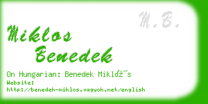 miklos benedek business card